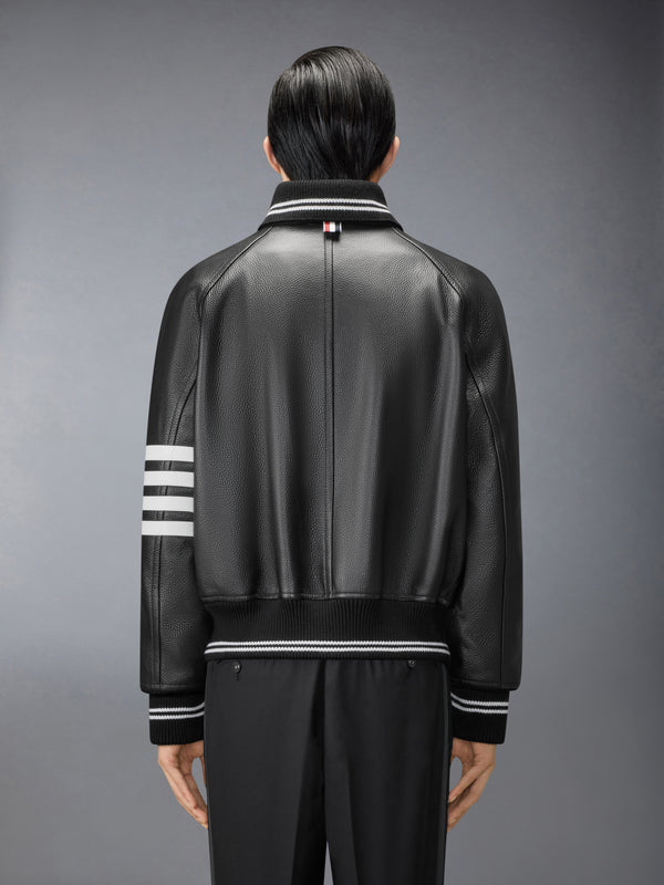 LEATHER 4-BAR OVERSIZED BLOUSON JACKET - image 2
