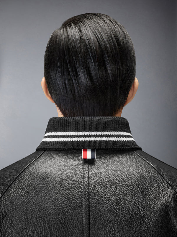 LEATHER 4-BAR OVERSIZED BLOUSON JACKET - image 5