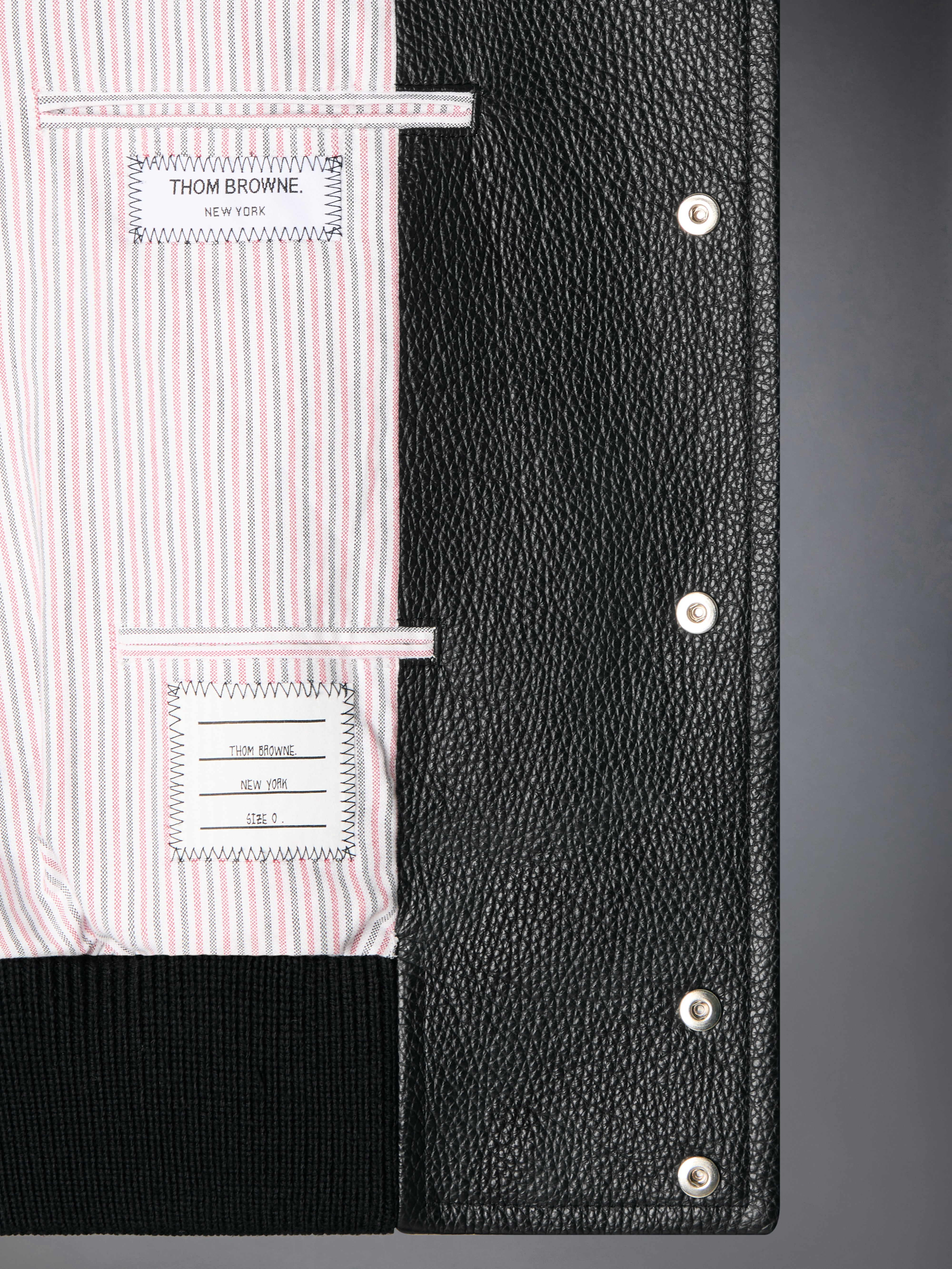 Leather 4-Bar Oversized Blouson Jacket | Thom Browne