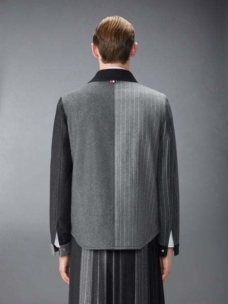 FLANNEL FUNMIX BANKER STRIPE JACKET MED GREY