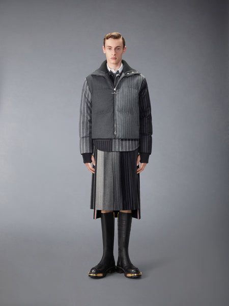 FLANNEL FUNMIX BANKER STRIPE JACKET MED GREY
