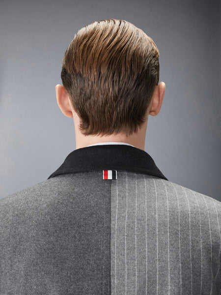 FLANNEL FUNMIX BANKER STRIPE JACKET MED GREY