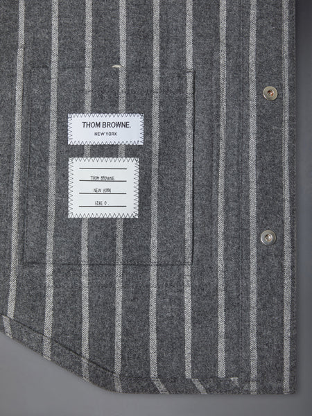 FLANNEL FUNMIX BANKER STRIPE JACKET MED GREY