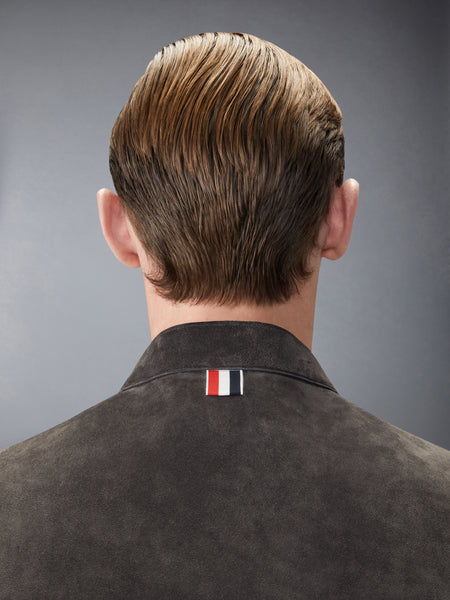 LEATHER RACER JACKET DARK GREY