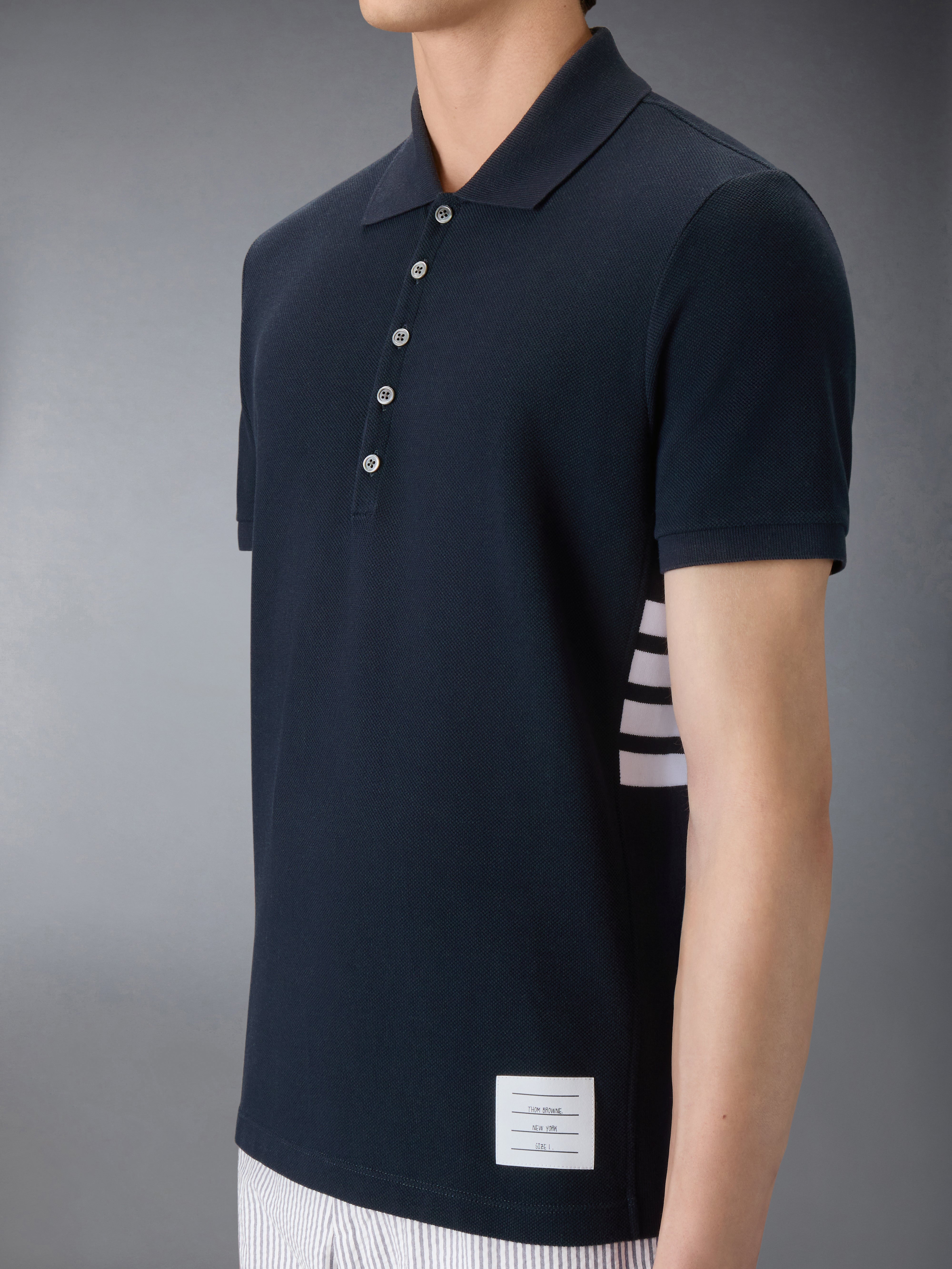 Classic Pique 4-Bar Polo | Thom Browne