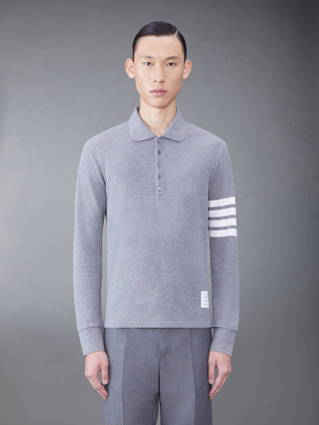 Classic Pique 2003 4-Bar Long Sleeve Polo MED GREY