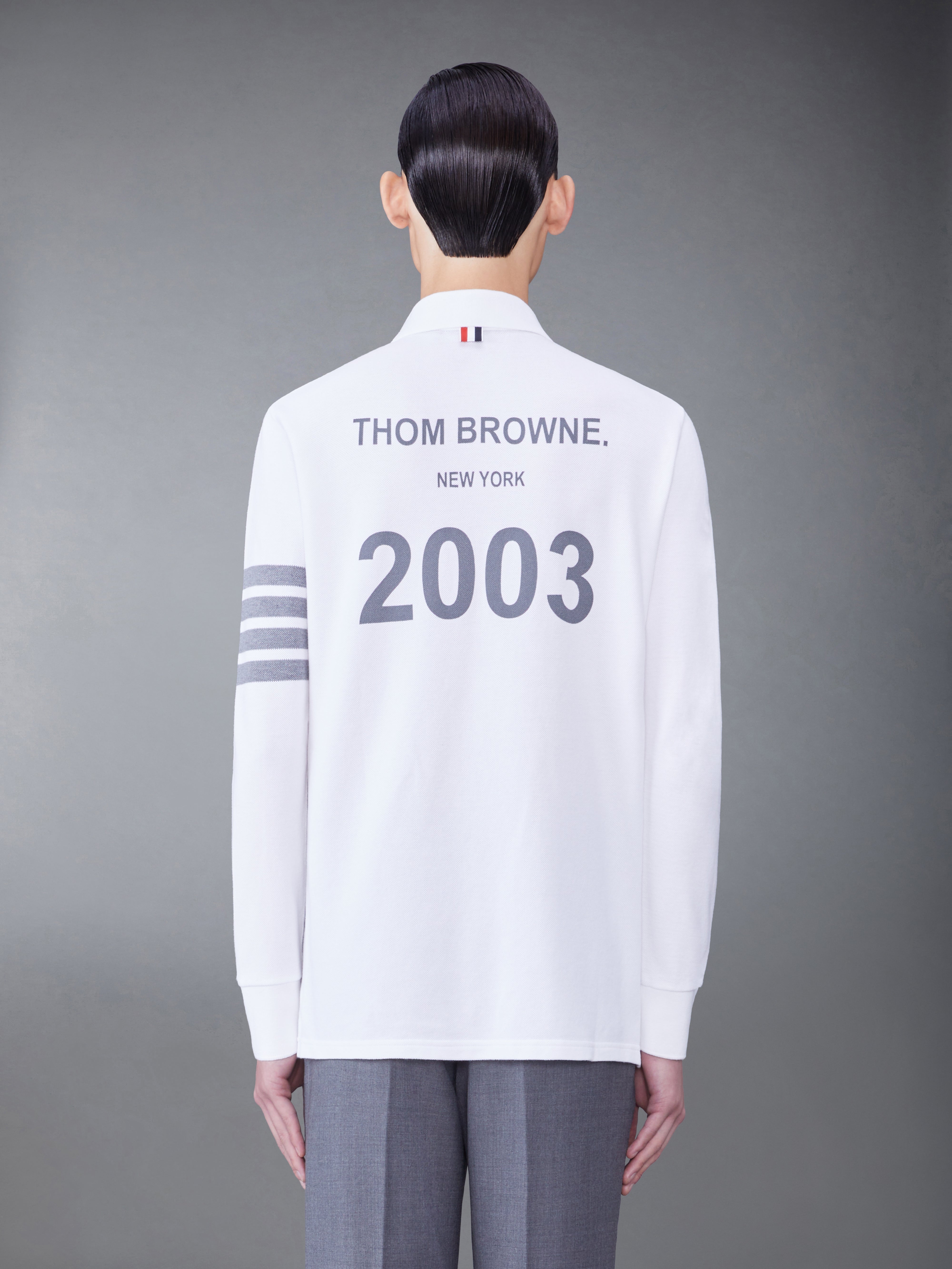 Classic Pique 2003 4-Bar Long Sleeve Polo | Thom Browne
