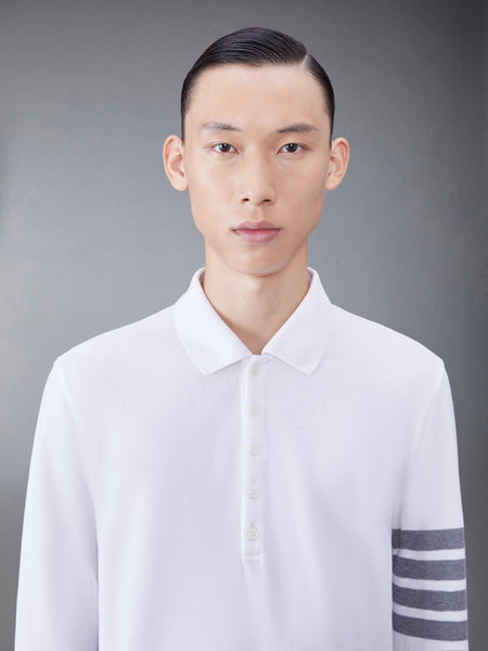 Classic Pique 2003 4-Bar Long Sleeve Polo WHITE