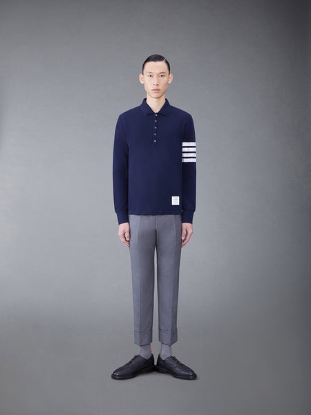 クラシック ピケ 2003 4-BAR 長袖ポロシャツ ネイビー