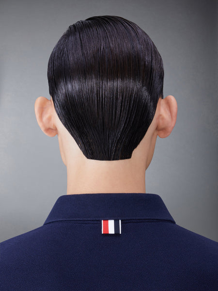 クラシック ピケ 2003 4-BAR 長袖ポロシャツ ネイビー