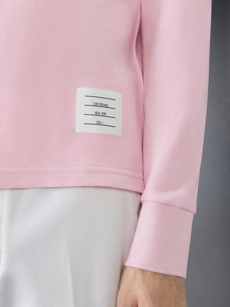 COTTON PIQUE 4-BAR LONG SLEEVE POLO LT PINK