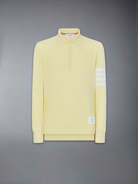 COTTON PIQUE 4-BAR LONG SLEEVE POLO YELLOW