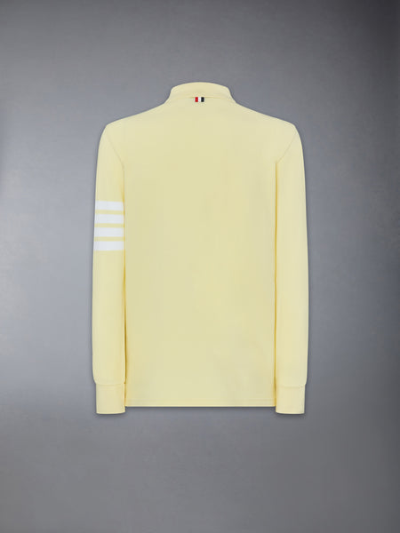 COTTON PIQUE 4-BAR LONG SLEEVE POLO YELLOW