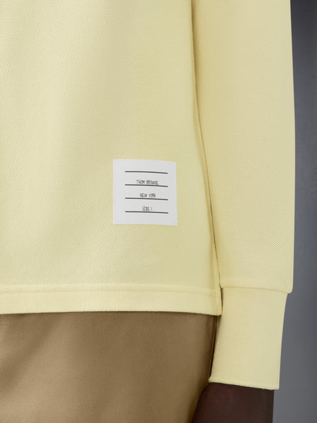 COTTON PIQUE 4-BAR LONG SLEEVE POLO YELLOW
