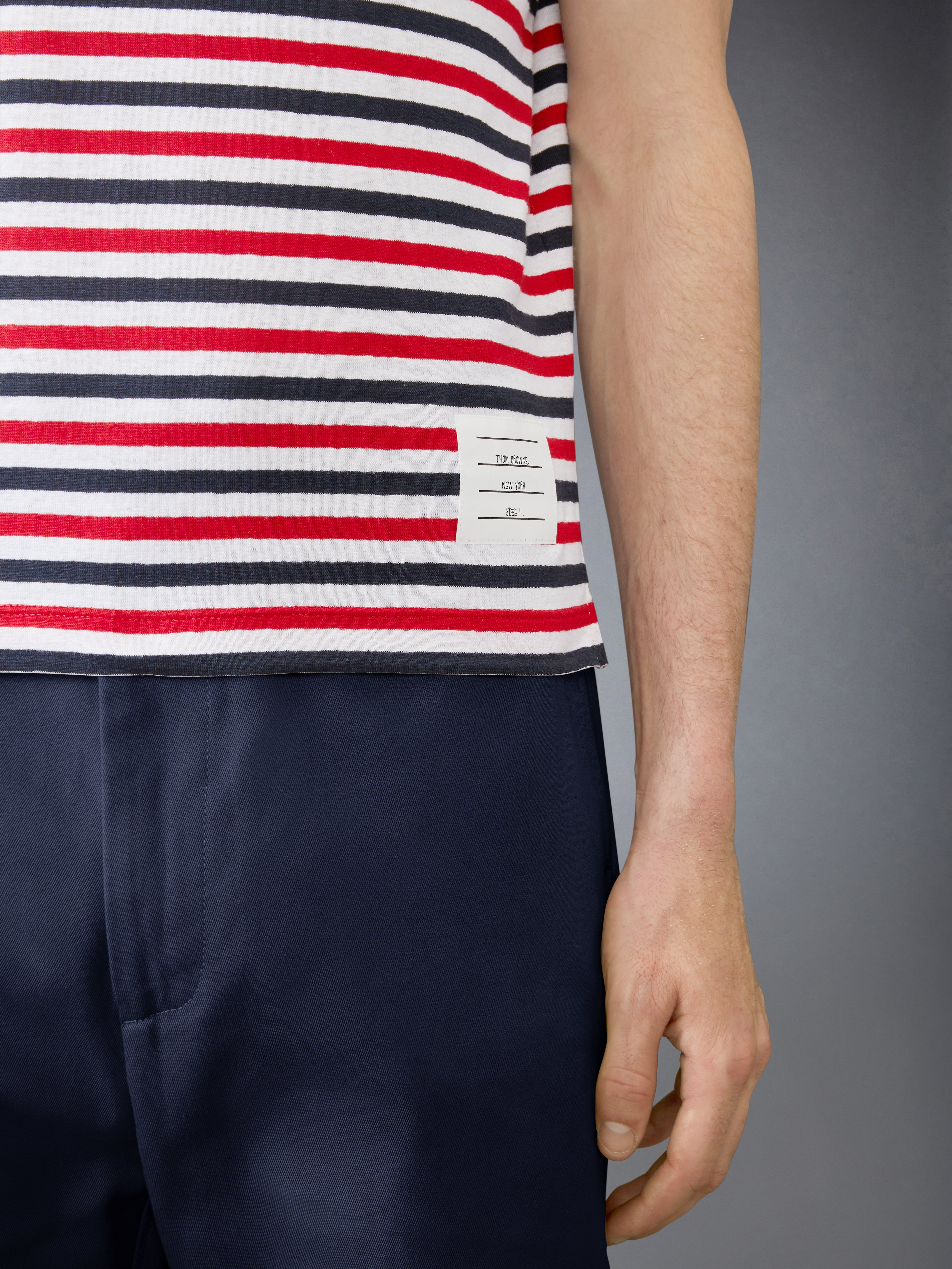 THOM BROWNE 正規品関税込み ストライプ ポロシャツ MJP196A トムブラウン) ストライプ ポロシャツ MJP196A J0138 (THOM