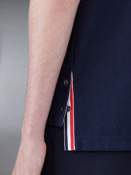 RWB ストライプ ジャージー ポロシャツ ネイビー