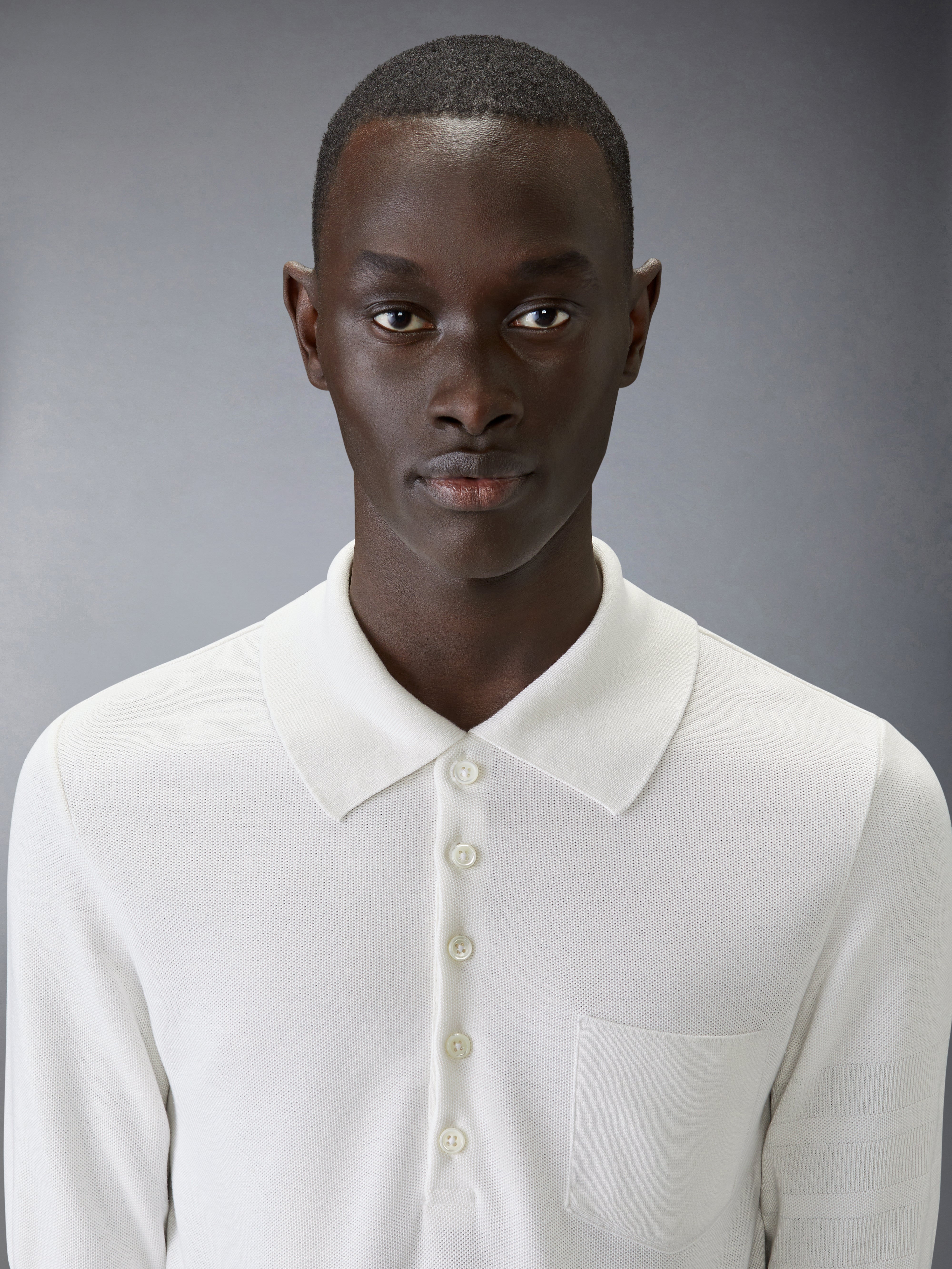 Short Sleeve Pocket Polo In Silk Pique | Thom Browne