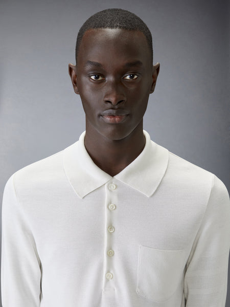 SILK PIQUE POCKET POLO WHITE