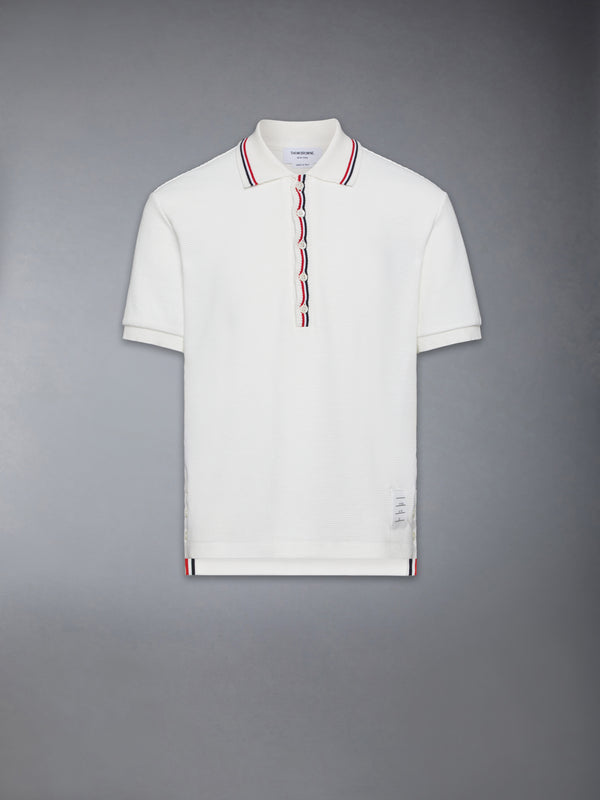 COTTON WAFFLE RIB CUFF POLO - featured image