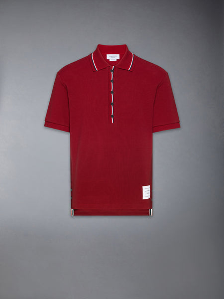 COTTON WAFFLE RIB CUFF POLO