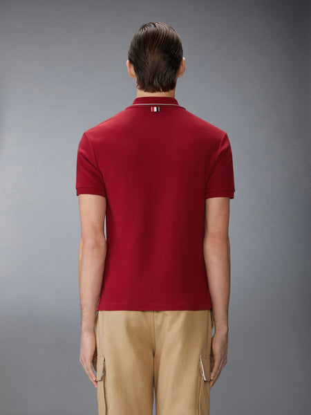 COTTON WAFFLE RIB CUFF POLO