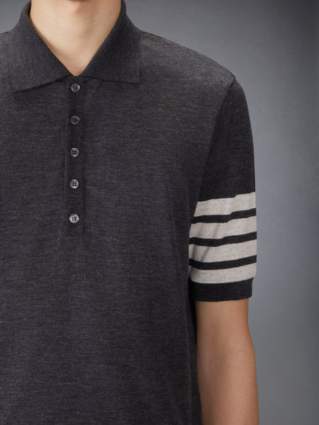 WOOL JERSEY 4-BAR POLO