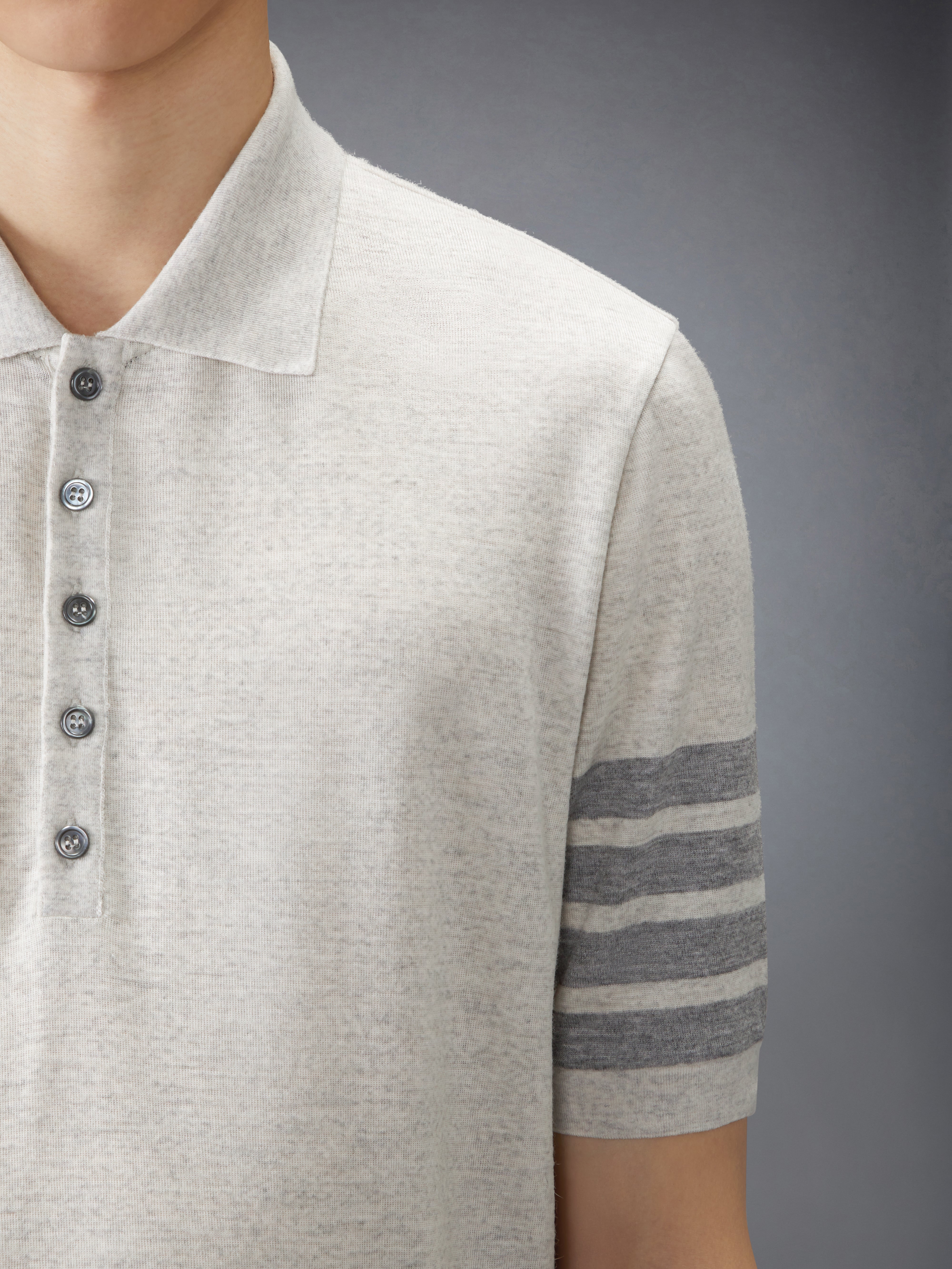 THOM BROWNE ポロシャツ ホワイト Thom Browne back-stripe Polo Shirt | White | FARFETCH