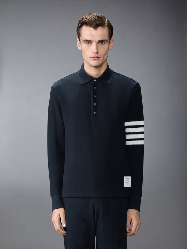TEXTURED PIQUE 4-BAR LONG SLEEVE POLO - image 1
