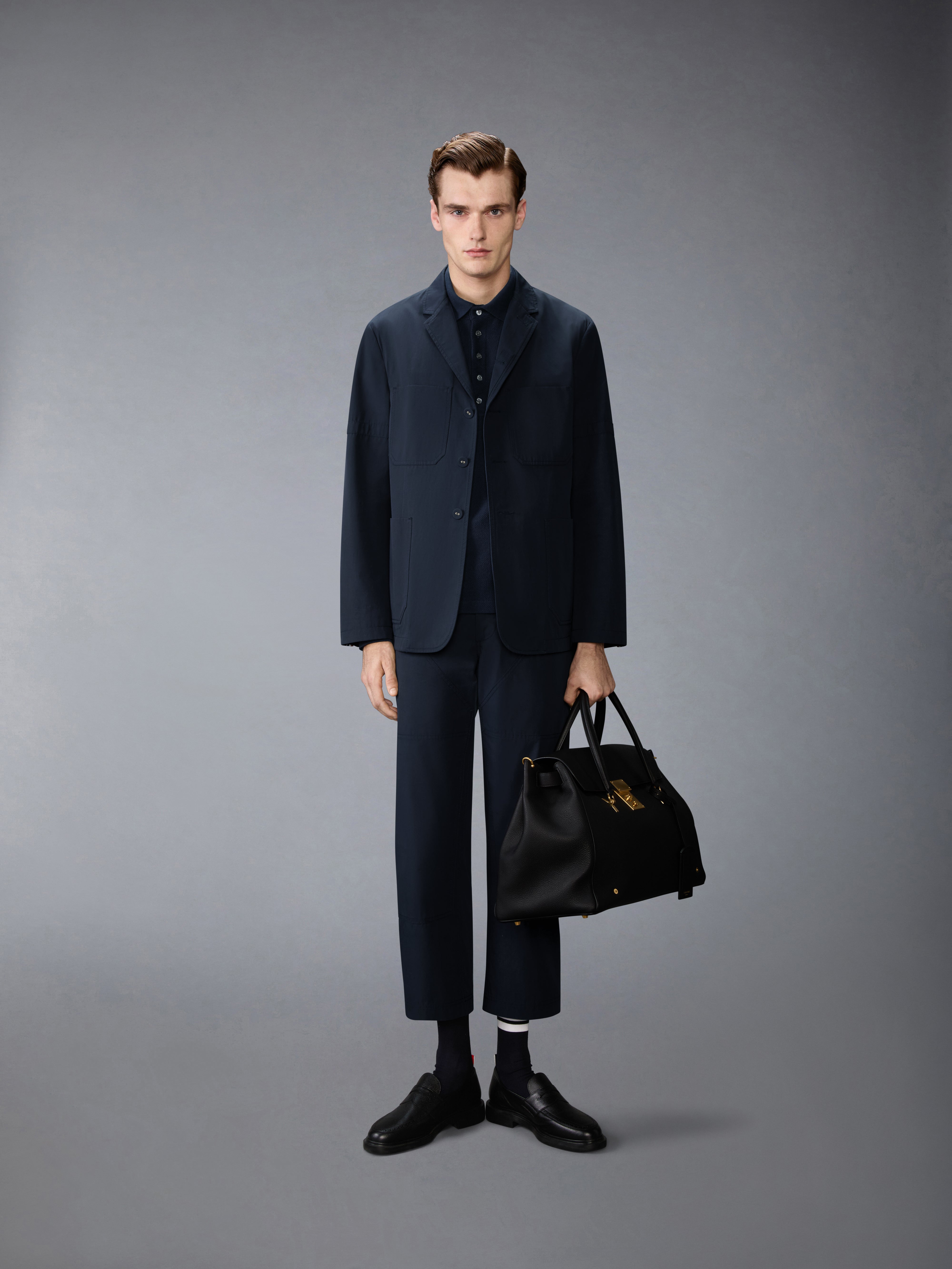 THOM BROWNE. ロングポロシャツ 短丈 メンズ用 Thom Browne ポロシャツ | SSENSE 日本
