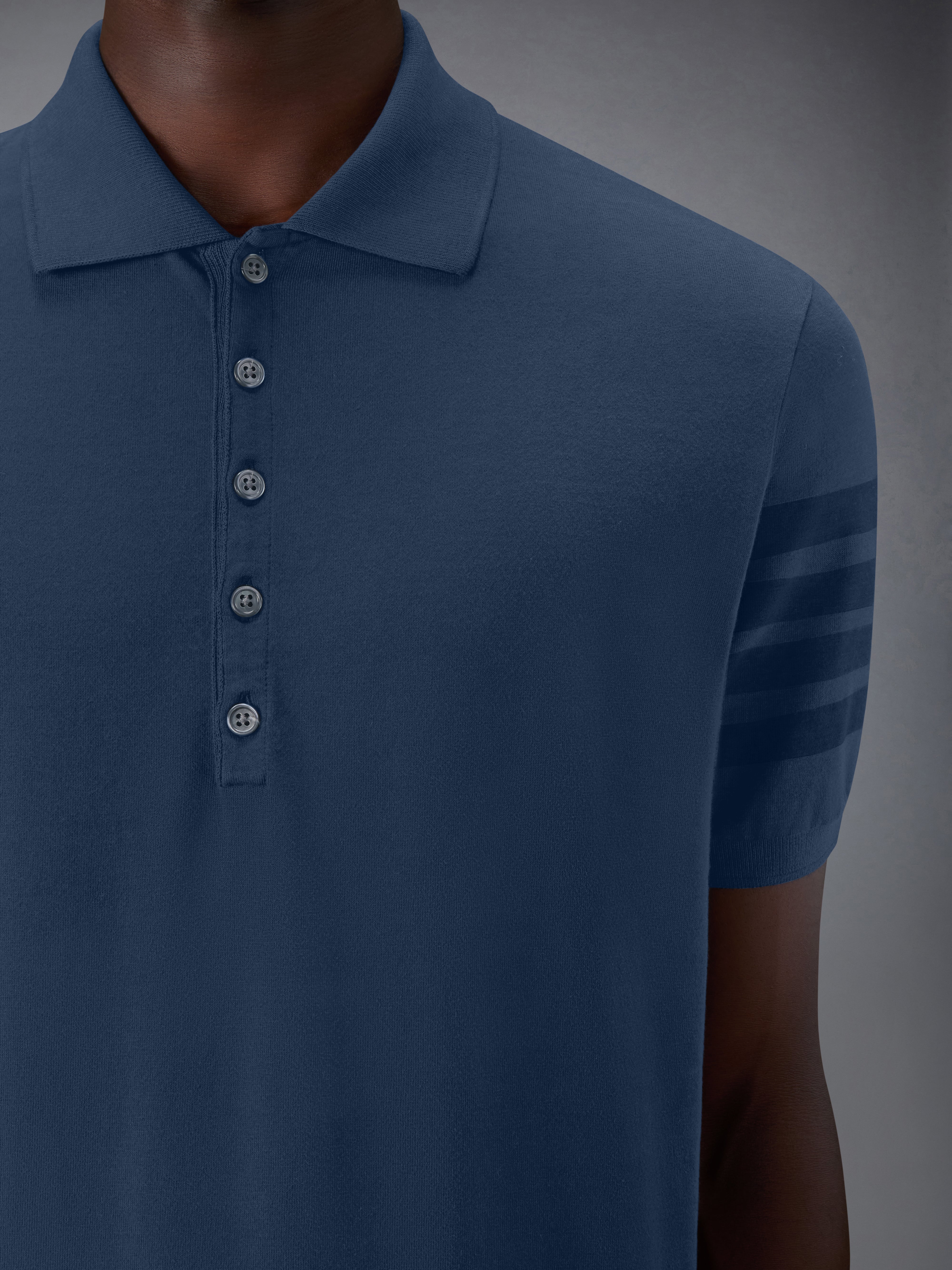 ガーメント オーバー ダイ ジャージー 4-BAR ポロシャツ | Thom Browne