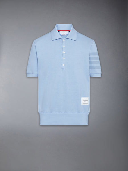 GARMENT OVERDYED JERSEY 4-BAR POLO LIGHT BLUE