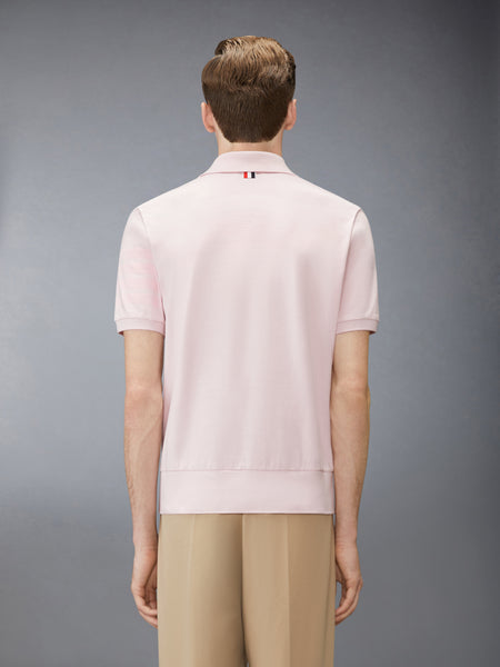GARMENT OVERDYED JERSEY 4-BAR POLO LT PINK
