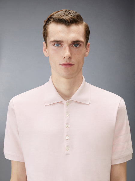GARMENT OVERDYED JERSEY 4-BAR POLO LT PINK