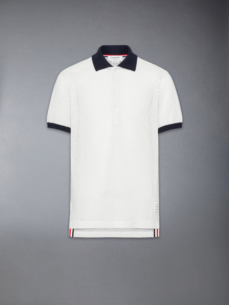 MESH CASHMERE POLO WHITE