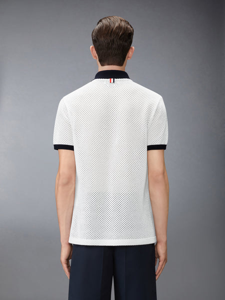 MESH CASHMERE POLO WHITE