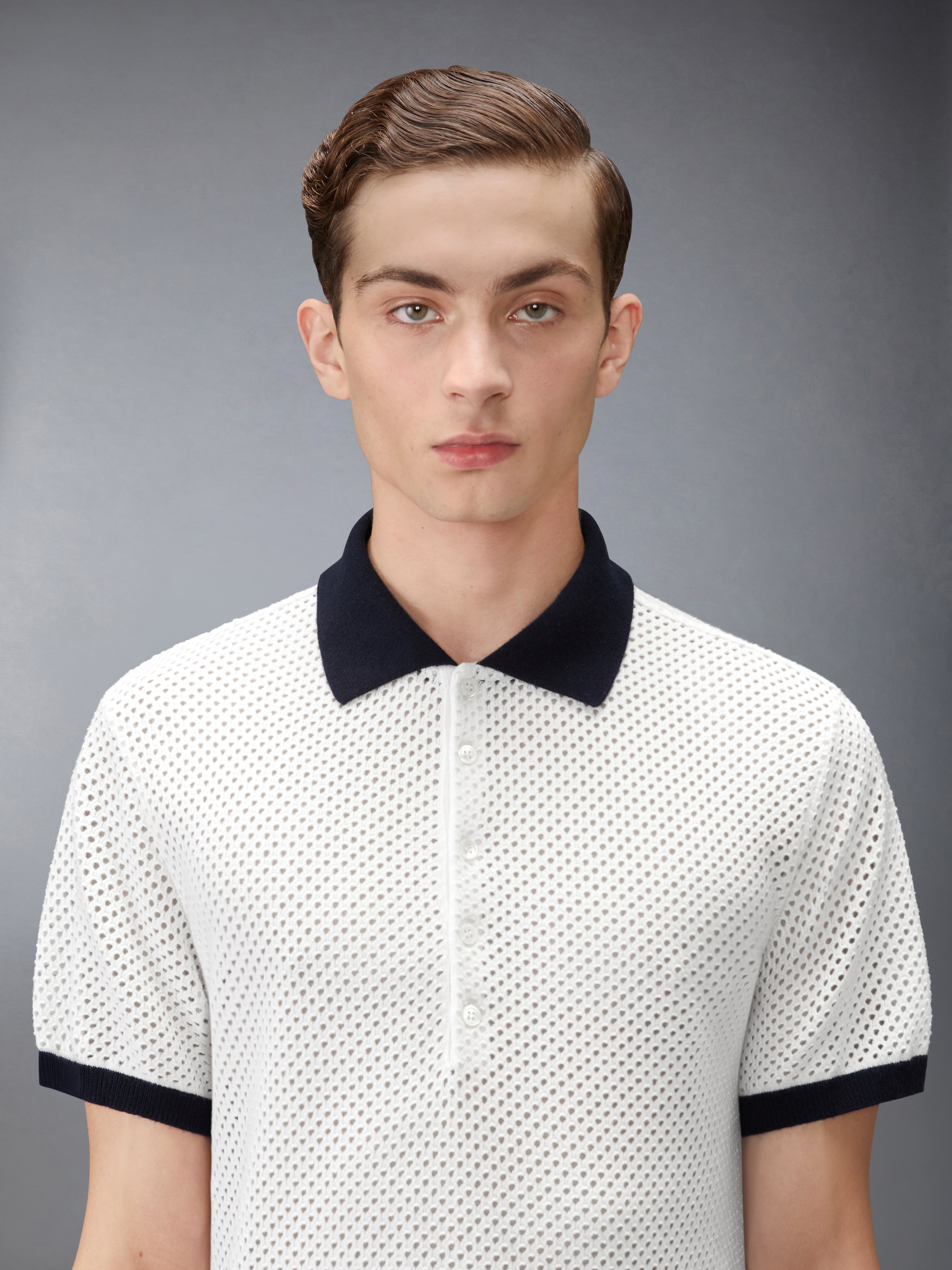 Mesh Cashmere Polo | Thom Browne