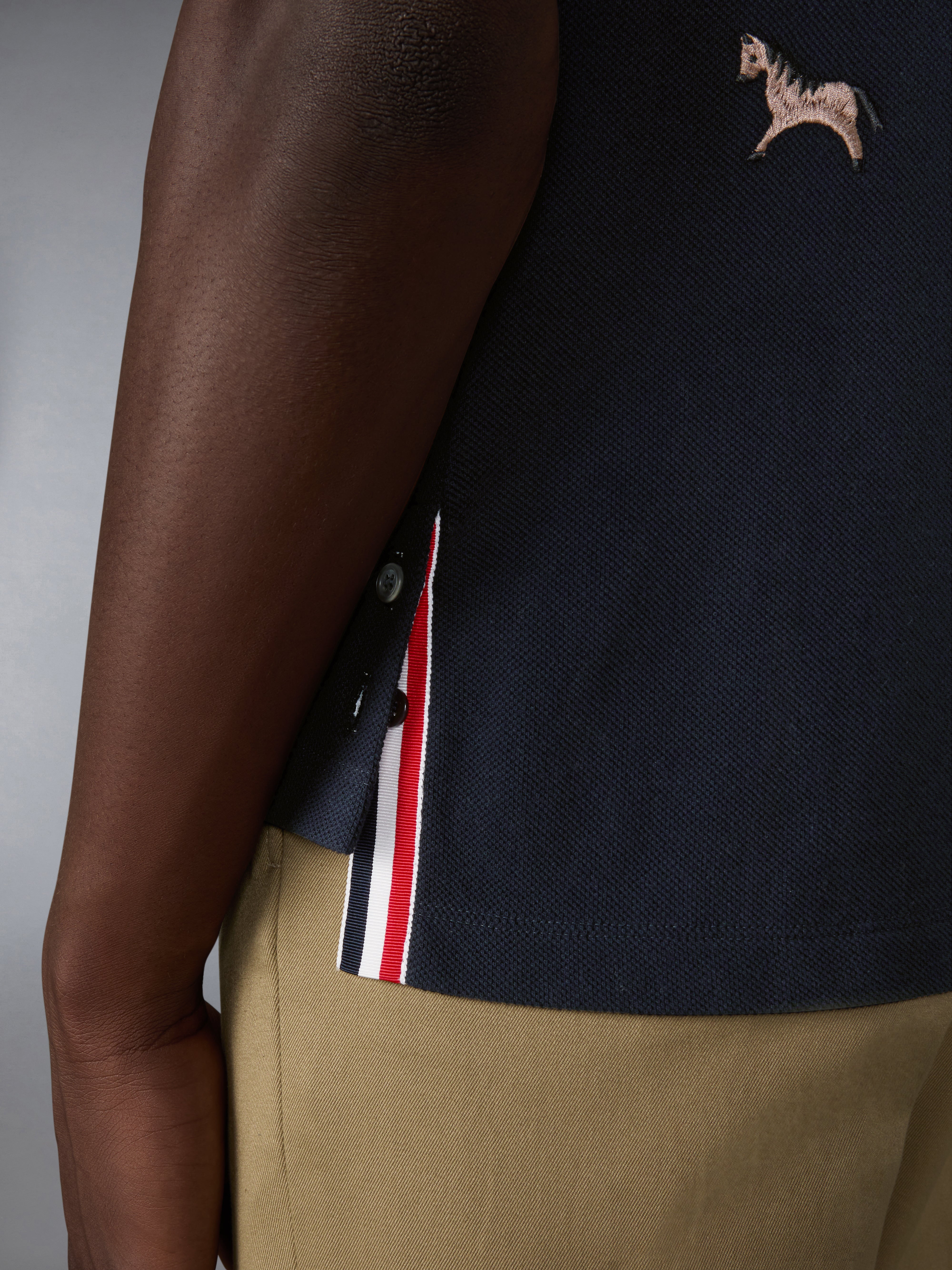 旧正月ピケ ホース刺繍 ポロシャツ | Thom Browne