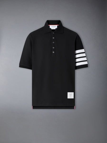 PIQUE 4-BAR POLO BLACK/WHITE
