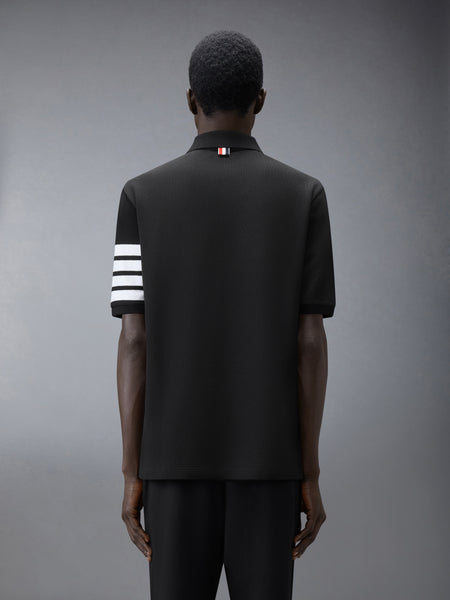 PIQUE 4-BAR POLO BLACK/WHITE