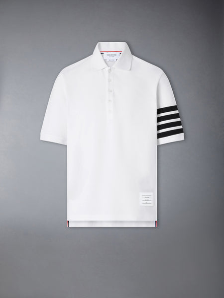 PIQUE 4-BAR POLO WHITE/BLACK