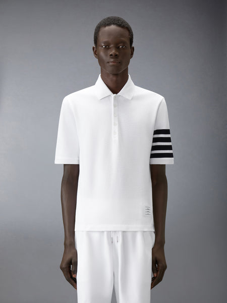 PIQUE 4-BAR POLO WHITE/BLACK