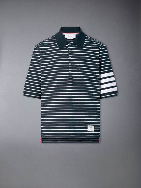 JERSEY 4-BAR POLO NAVY/WHITE