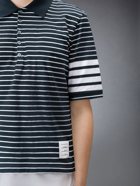 JERSEY 4-BAR POLO NAVY/WHITE