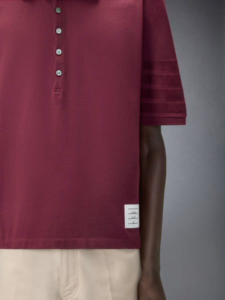 JERSEY OTTOMAN 4-BAR POLO BURGUNDY