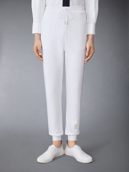 CLASSIC LOOPBACK STRIPE SWEATPANTS WHITE