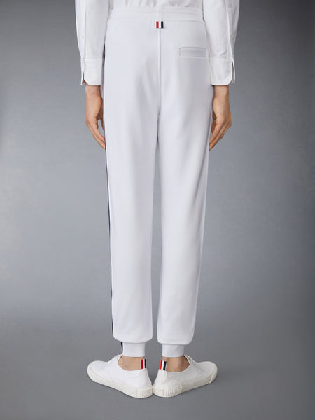 CLASSIC LOOPBACK STRIPE SWEATPANTS WHITE