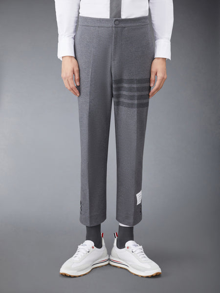 DOUBLE FACE TECH TWILL SLIM TROUSERS MED GREY