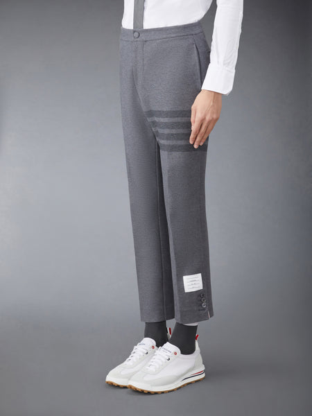 DOUBLE FACE TECH TWILL SLIM TROUSERS MED GREY