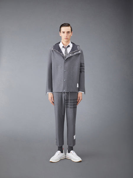 DOUBLE FACE TECH TWILL SLIM TROUSERS MED GREY