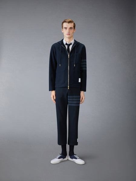 DOUBLE FACE TECH TWILL 4-BAR TROUSERS NAVY